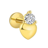 Crystal Heart Moon Star Flower Tassel Stud Earrings