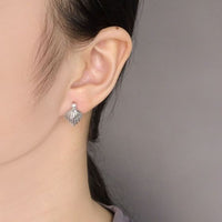 Conch Shell Pearl 925 Sterling Silver Hoop Earrings