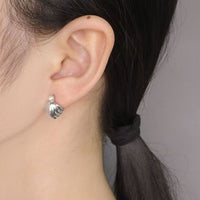 Conch Shell Pearl 925 Sterling Silver Hoop Earrings
