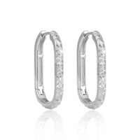 Irregular Painted U-Shape Sterling Silver Hoop Earrings