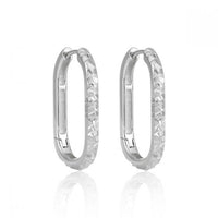 Irregular Painted U-Shape Sterling Silver Hoop Earrings