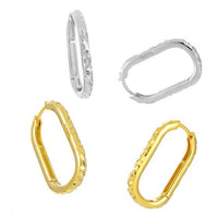 Irregular Painted U-Shape Sterling Silver Hoop Earrings