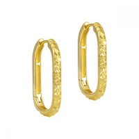 Irregular Painted U-Shape Sterling Silver Hoop Earrings