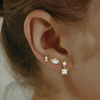 Crystal Star Bow-Knot Crescent Moon Flower Waterdrop Dangling Earrings