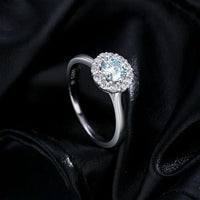 Moissanite Halo Geometric 925 Sterling Silver Ring