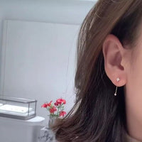 Mini Four Leaf Clover Crystal Dangling Earrings