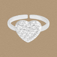 Irregular Heart 925 Sterling Silver Adjustable Ring