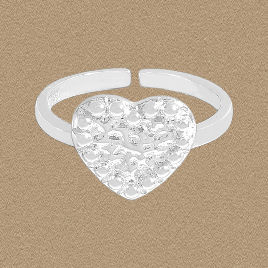 Irregular Heart 925 Sterling Silver Adjustable Ring