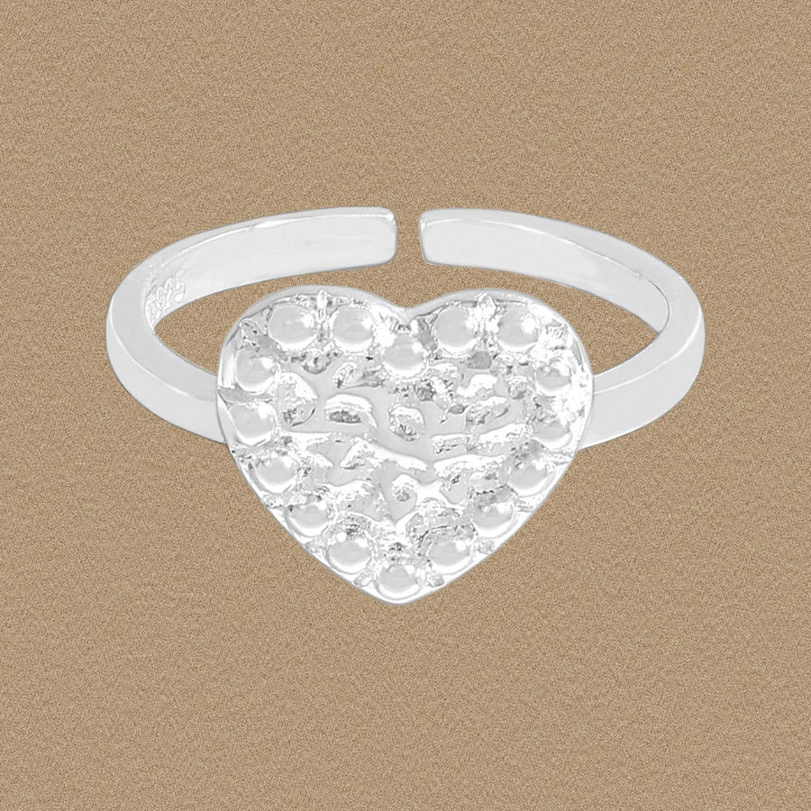 Irregular Heart 925 Sterling Silver Adjustable Ring