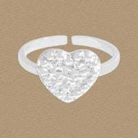 Irregular Heart 925 Sterling Silver Adjustable Ring