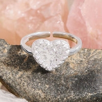 Irregular Heart 925 Sterling Silver Adjustable Ring