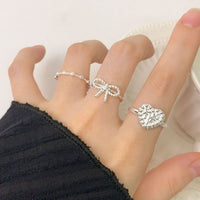 Irregular Heart 925 Sterling Silver Adjustable Ring