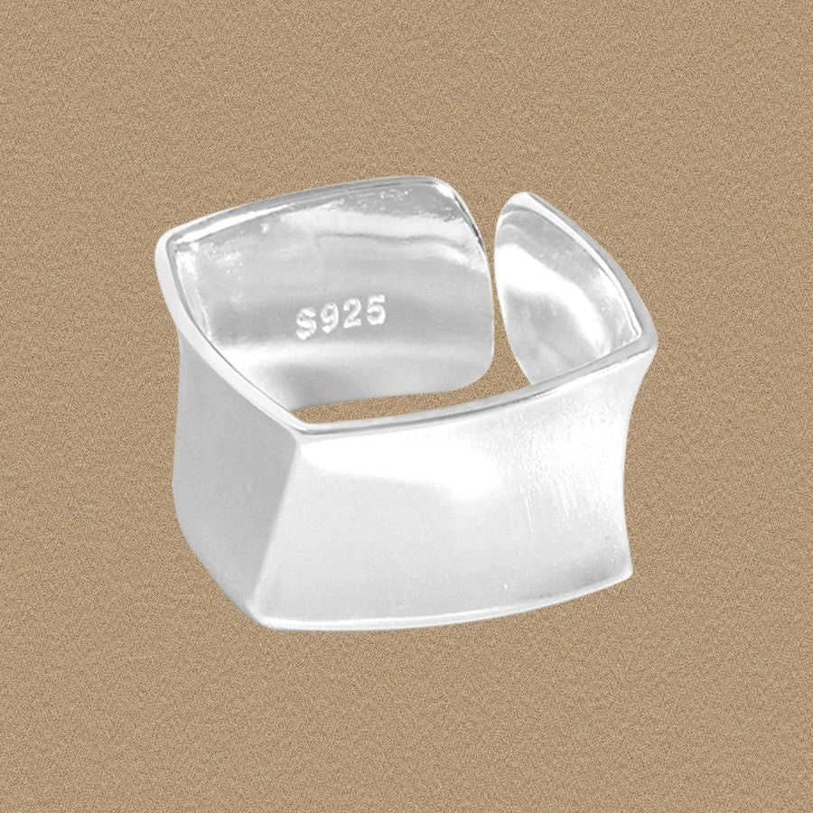 Men's Geometry Irregular Wide Adjustable 925 Sterling Silver Ring