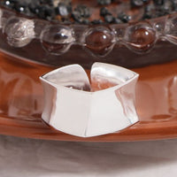 Men's Geometry Irregular Wide Adjustable 925 Sterling Silver Ring
