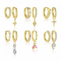 Irregular Asymmetric Twisted Crystal Hoop Earrings