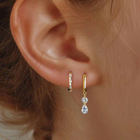 Irregular Asymmetric Twisted Crystal Hoop Earrings
