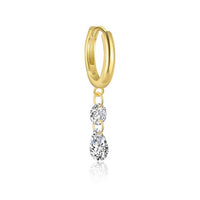 Irregular Asymmetric Twisted Crystal Hoop Earrings