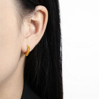 Irregular Matte Circle 925 Sterling Silver Hoop Earrings