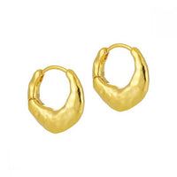 Irregular Matte Circle 925 Sterling Silver Hoop Earrings