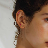 Colorful Crystal Geometry 925 Sterling Silver Stud Earrings