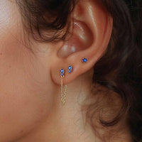 Colorful Crystal Geometry 925 Sterling Silver Stud Earrings