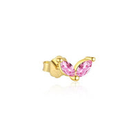 Colorful Crystal Geometry 925 Sterling Silver Stud Earrings
