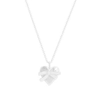 Heart with Bow Knot Sterling Silver Necklace