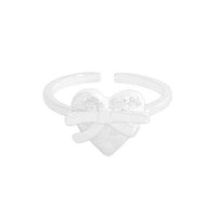 Heart with Bow-Knot 925 Sterling Silver Adjustable Ring