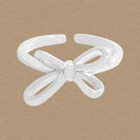 Hollow Bow-Knot Adjustable Ring in 925 Sterling Silver