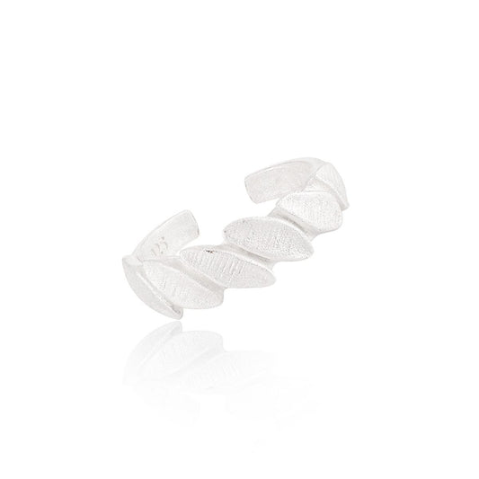 Party Irregular Leaves Adjustable 925 Sterling Silver Ring