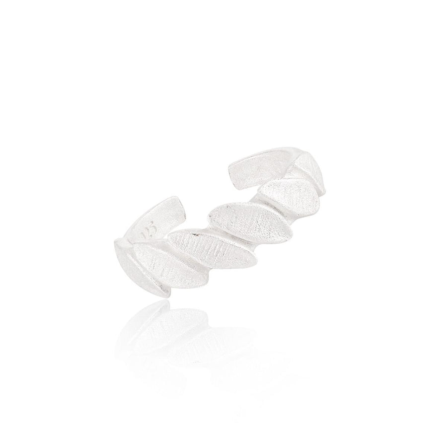 Party Irregular Leaves Adjustable 925 Sterling Silver Ring