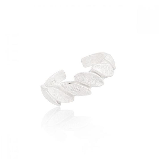 Party Irregular Leaves Adjustable 925 Sterling Silver Ring