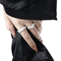 Party Irregular Leaves Adjustable 925 Sterling Silver Ring
