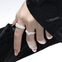 Party Irregular Leaves Adjustable 925 Sterling Silver Ring