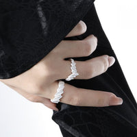 Irregular Lava Sterling Silver Adjustable Ring