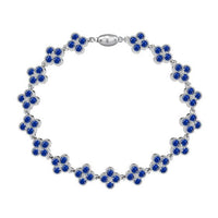 Four-Leaf Clover Crystal Bracelet and Dangling Earrings in 925 Sterling Silver