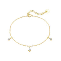 Geometry Crystal Sterling Silver Bracelet (Waterdrop, Oval, Star)