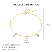 Geometry Crystal Sterling Silver Bracelet (Waterdrop, Oval, Star)