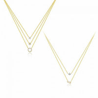 Elegant Geometry Crystal Stacker Necklace