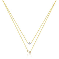 Elegant Geometry Crystal Stacker Necklace