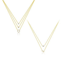 Elegant Geometry Crystal Stacker Necklace