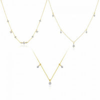 Waterdrop Geometry Crystal Necklace 925 Sterling Silver