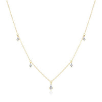 Waterdrop Geometry Crystal Necklace 925 Sterling Silver