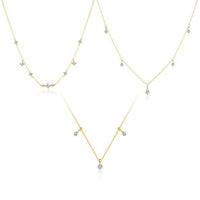 Waterdrop Geometry Crystal Necklace 925 Sterling Silver