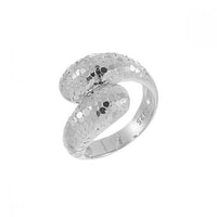 Mirror Painted Cross Adjustable 925 Sterling Silver Ring