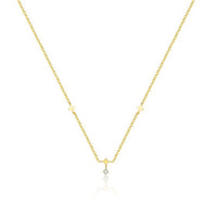 Hollow Star, Flower & Leaves Crystal 925 Sterling Silver Necklace