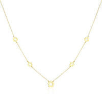 Hollow Star, Flower & Leaves Crystal 925 Sterling Silver Necklace