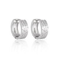 Mini Scale Carved Hoop Earrings - 925 Sterling Silver