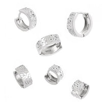 Mini Scale Carved Hoop Earrings - 925 Sterling Silver
