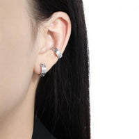 Mini Scale Carved Hoop Earrings - 925 Sterling Silver